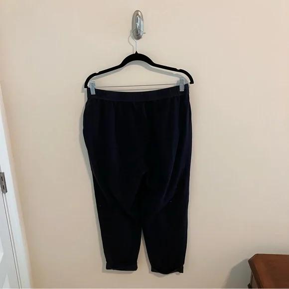 Eileen Fisher Organic Cotton Jersey Cuffed Pants in Navy Blue Medium - Picture 5 of 12
